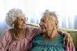 Elderly women enjoying friendship